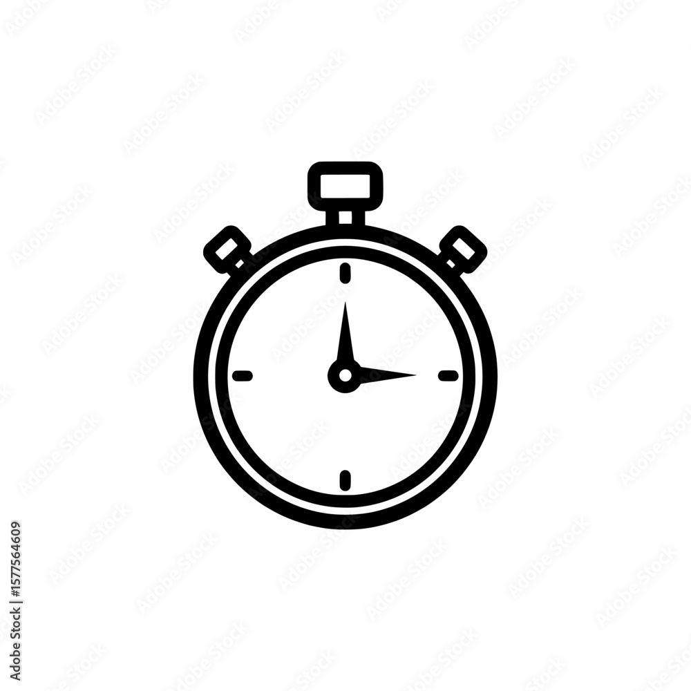 Poster stopwatch with timer buttons for time measurement and countdown