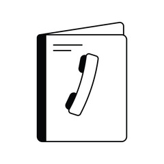 phone book glyph outline icon with white background vector stock illustration