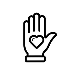 hand with heart symbol representing care and kindness
