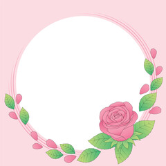 Obraz premium ring pink rose frame