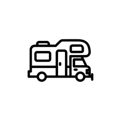 Fototapeta premium Travel camper van with extended roof for leisure trips