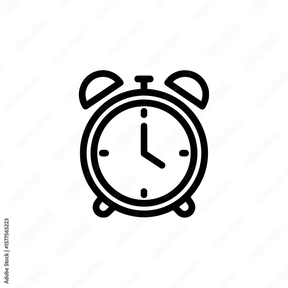 Poster alarm clock icon for time management and scheduling
