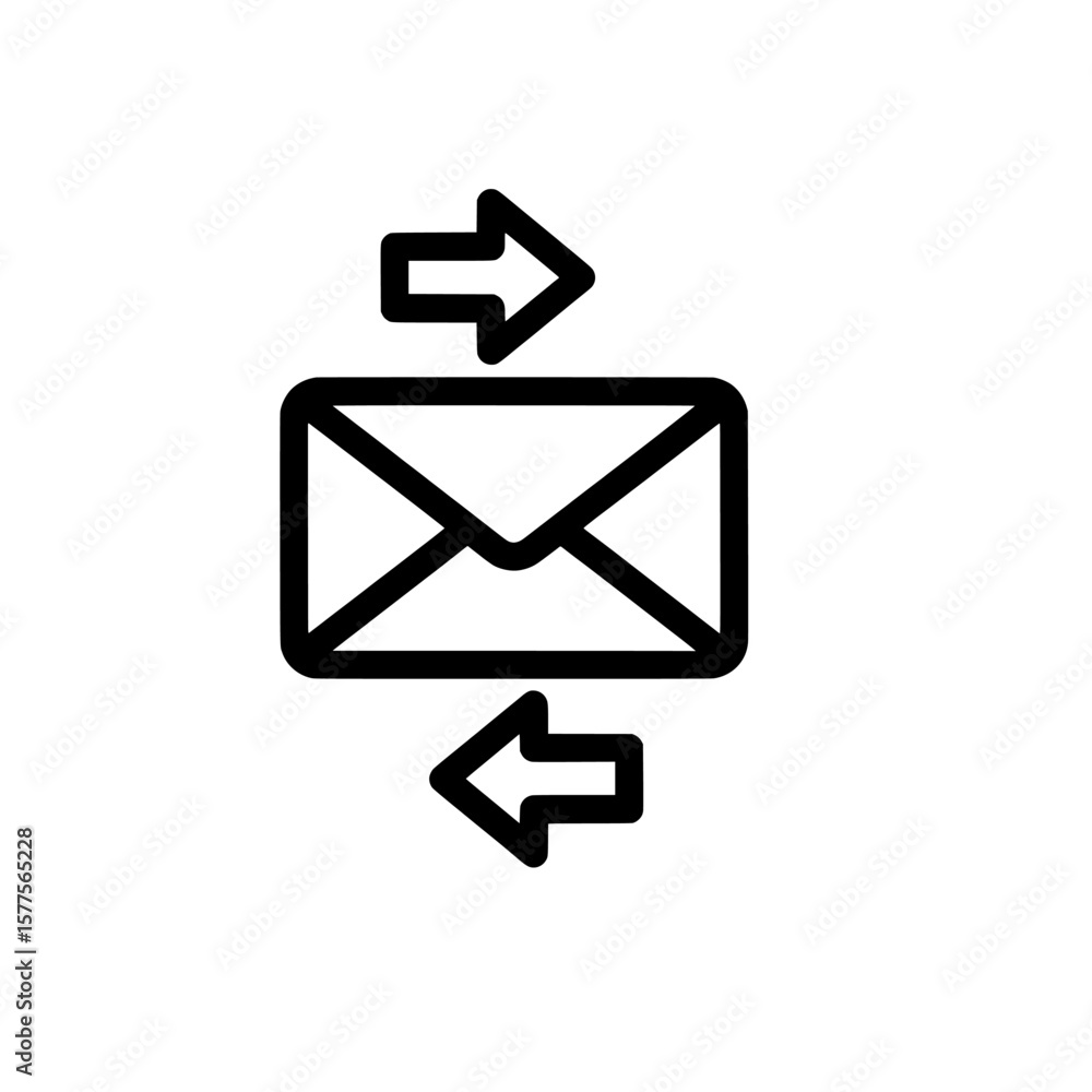 Poster email with arrows symbol icon for communication and messaging