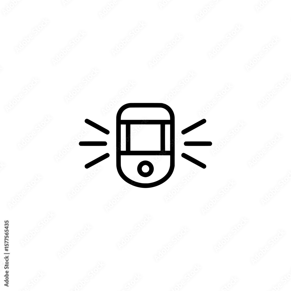 Poster alarm clock with shining rays symbol for time and alertness