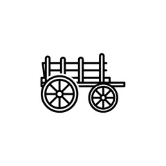 Fototapeta premium Wheelbarrow with wooden handles and two large wheels