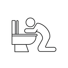 Vomit vector line icon design on a white background