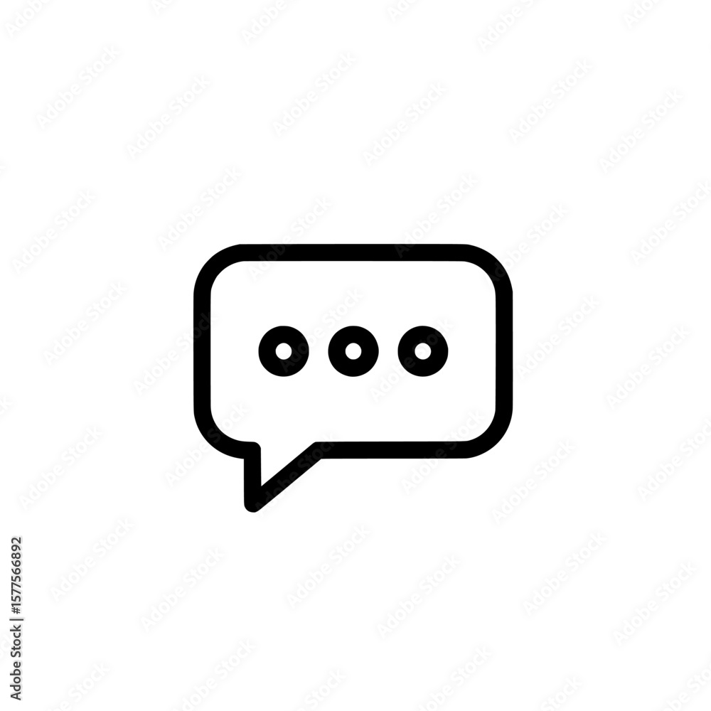 Poster speech bubble icon with three dots for communication
