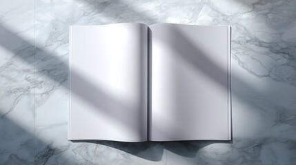 Open Book on Marble Surface