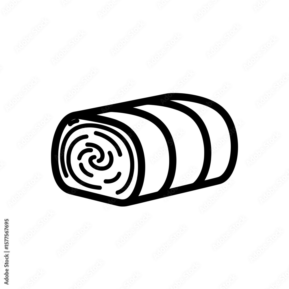 Poster black outline log with a circular pattern on wood surface