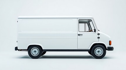 White Delivery Van Side View