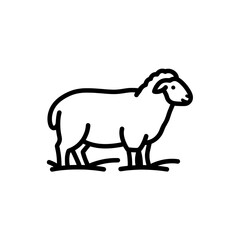 Obraz premium Line drawing of a sheep standing on grass