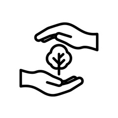 Fototapeta premium Hands holding a seedling representing sustainability and environmental care