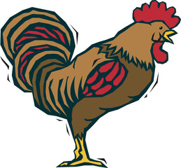 Rooster Illustration Design eps file