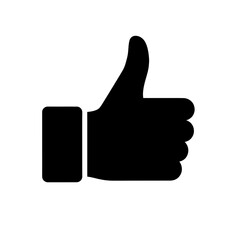 thumb up icon -black like symbol isolated on transparent background, png image 