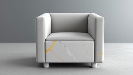 Portrait of a single sofa bench in an empty room