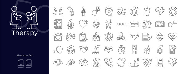 Therapy Line Editable Icons set. Vector illustration in modern thin line style of therapy icons: therapy, psychology, mental, etc