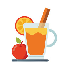 Vibrant and flat vector illustration of a refreshing glass filled with colorful liquid perfect for beverage or party themes