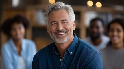 An Indian leader conducts a workshop for a diverse team