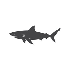 Black Shark Silhouette Vector Illustration, Ocean Predator Icon, Marine Wildlife Graphic