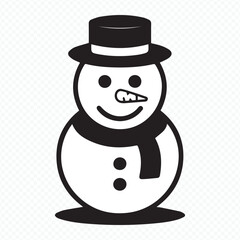 minimal line art snowman vector suitable for seasonal decorations, greeting card designs and winter-themed projects
