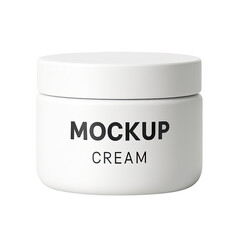 Isolate transparent Elegant White Jar Mockup for Skincare Cream with Clean Minimalist Design PNG die-cut for advertising