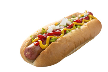 hot dog with toppings PNG Image