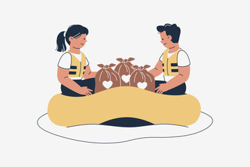 Illustration of Natural Disaster Volunteer