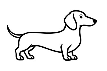 Cute Dachshund Dog Breed Icon Vector - Sausage Dog Pet Illustration