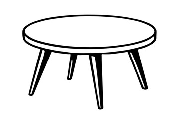 Round Coffee Table Furniture Icon Vector - Minimalist Home Decor Graphic