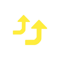 上向き矢印・カーブ案内アイコン / Upward Curved Arrow Direction Icon