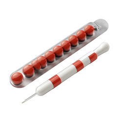 Red Capsules and Applicator Pill Blister Pack Health Medication Medical on transparent background