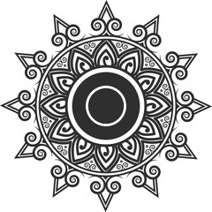 Traditional Mandala Art - Intricate Circular Floral Vector Design