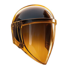 Golden Future Helmet Glimmer Light Reflecting on Transparent Visor Shield on transparent background
