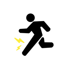 Leg Pain Icon – 足の痛み・ケガのアイコン（運動・注意喚起・健康）

