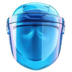 Futuristic Blue Visor Helmet Illustration Cyberpunk Gear Technology on transparent background