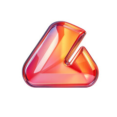 Glossy Triangle Abstract Shape Reflective Surface Modern Design Tech 3D on transparent background