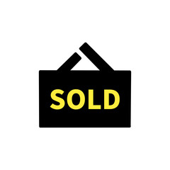 売り切れプレートアイコン – Sold Out Sign Icon