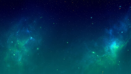 Obraz premium Vast expanse of the night sky filled with shimmering stars and colorful nebulae