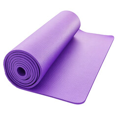 Purple Yoga Mat Rolled Up Meditation Fitness Pilates Exercise Gym Workout on transparent background