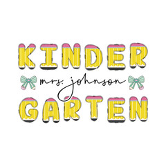 Mrs. Johnson’s Kinder Crew, Mrs. Johnson – Cute Kindergarten Shirt