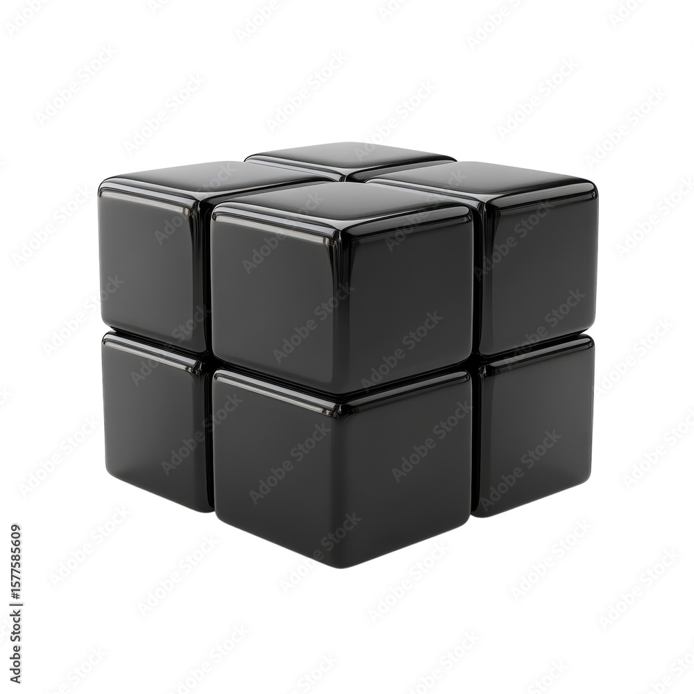 Fototapete dark cubes shiny structure 3d rendered stacked seamless geometry abstract on transparent background