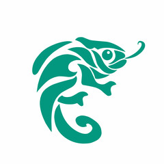 Green Chameleon Logo Design Modern Vector Illustration