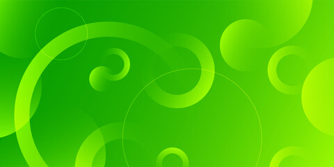 Abstract green background with circles. Dynamic shapes composition. Eps10 vector
