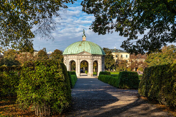 Hofgarten Park with Dianatempel in Munich, Germany
