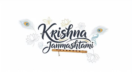 Flat Vector Graphic Poster For Krishna Janmashtami