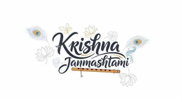 Flat Vector Graphic Poster For Krishna Janmashtami