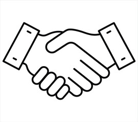 Business Meeting Handshake Line Style Vector