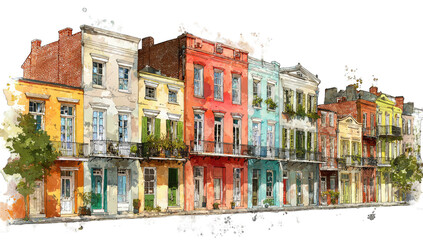 Obraz premium Row of colorful historic buildings (1)