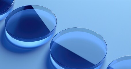 Ground glass, c4d effect, 3D modeling effect with lighting effect, background should be pure white, gradient blue, blue ground glass lighting effect the diagram 