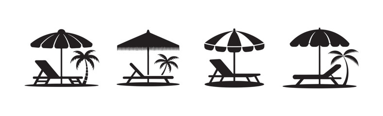 set of beach icons